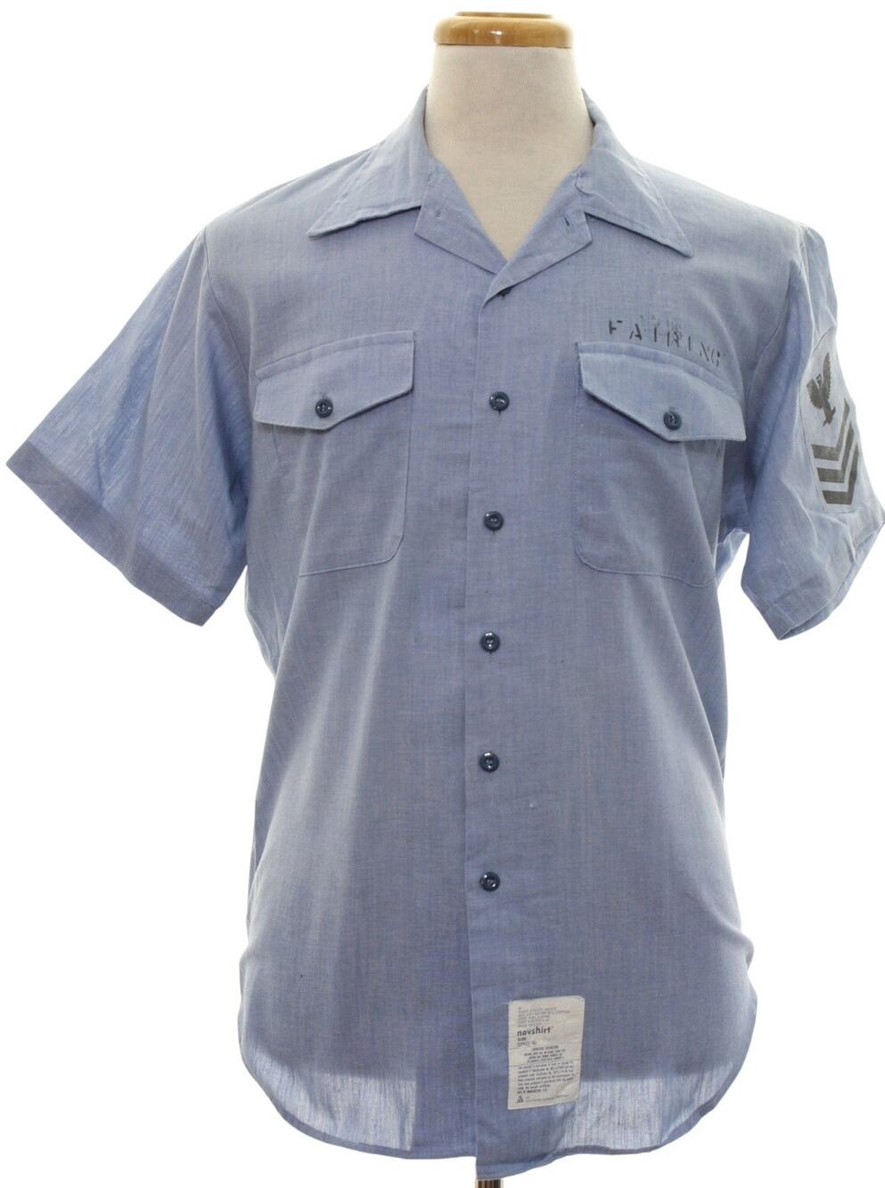 Vintage 80s Navshirt US Navy Utility Work Shirt Men’s Medium Long